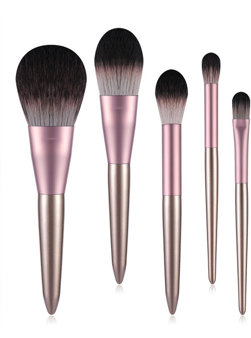 9 Small Pudding Champagne Purple Makeup Brushes And A Brush Bag Set