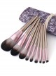 9 Small Pudding Champagne Purple Makeup Brushes And A Brush Bag Set