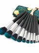 10 Blackish Green Makeup Brushes And A Firefly Brush Bag Set