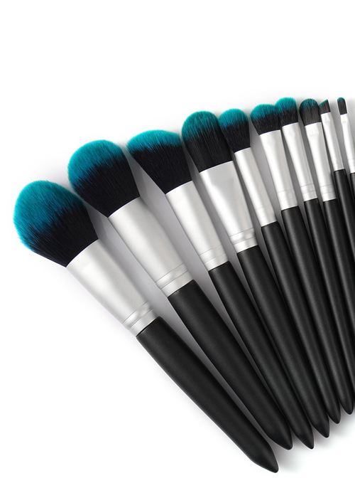 10 Blackish Green Makeup Brushes And A Firefly Brush Bag Set