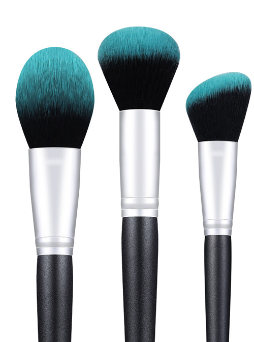 10 Blackish Green Makeup Brushes And A Firefly Brush Bag Set