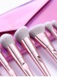 10 Pink Electroplating Handle Makeup Brushes And The Brush Bag Set