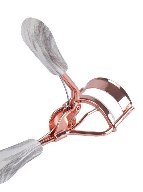 A4 Rose Gold Plating White-gray Handle Wide-angle Eyelash Curler