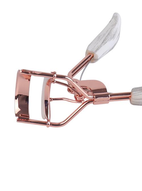 A4 Rose Gold Plating White-gray Handle Wide-angle Eyelash Curler