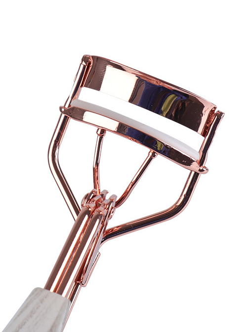 A4 Rose Gold Plating White-gray Handle Wide-angle Eyelash Curler