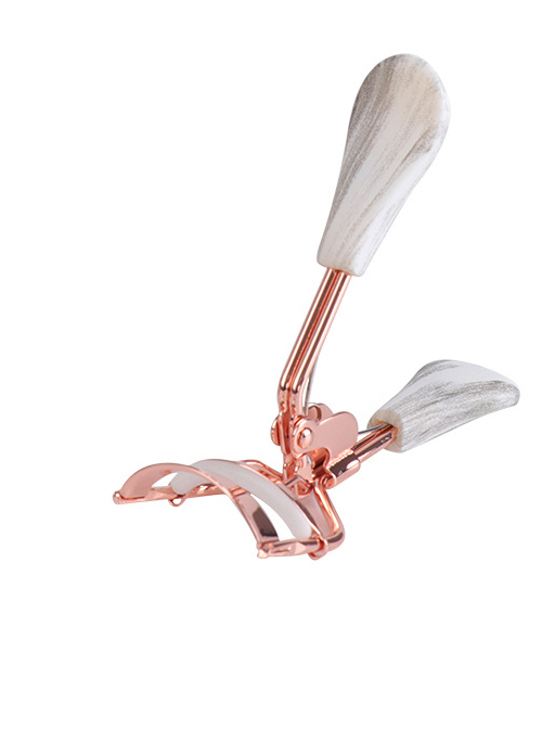 A4 Rose Gold Plating White-gray Handle Wide-angle Eyelash Curler