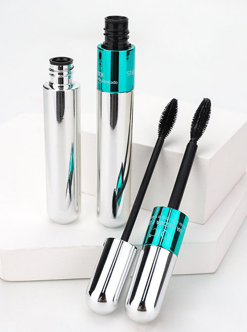 QIC Dense Curling Two In One Silver Tube Double Brush Head Double Effect Mascara