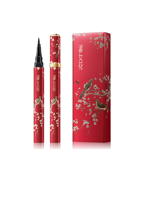 Chinese Style White Crane Plum Blossom Pattern Waterproof Durable Eyeliner