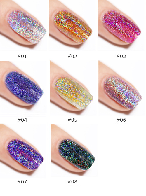 Colorful Environment-friendly Diamond Laser Nail Polish