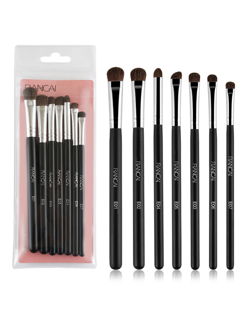 7 Cosmetic Brushes Pony Hair Eyeshadow Brushes Set Full Eye Makeup Set