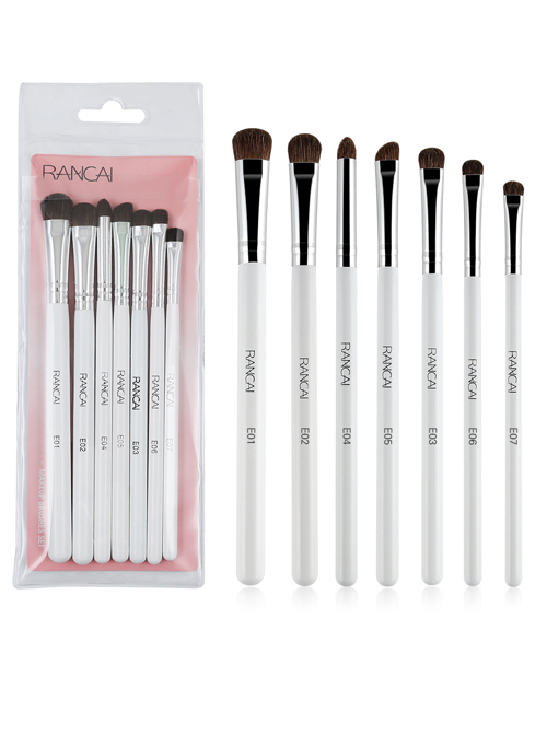 7 Cosmetic Brushes Pony Hair Eyeshadow Brushes Set Full Eye Makeup Set