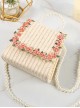 Straw Weaving Bag Pearl Portable Messenger Cute Children Shoulder Bag