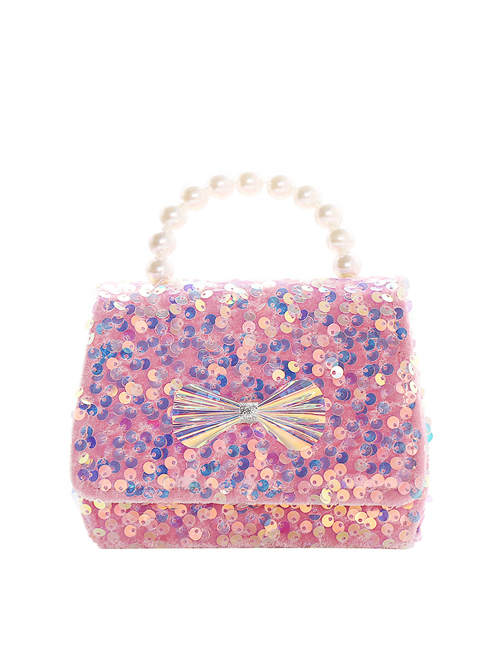 Sequin Bowknot Pearl Portable Messenger Children Chain Bag