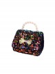 Sequin Bowknot Pearl Portable Messenger Children Chain Bag