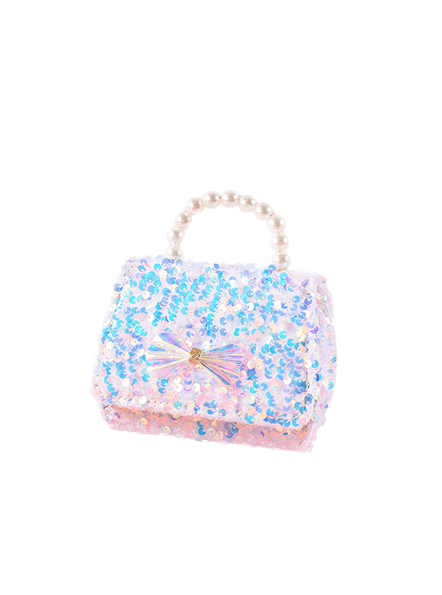 Sequin Bowknot Pearl Portable Messenger Children Chain Bag