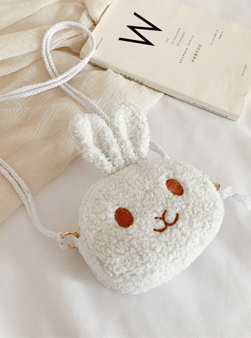 Cute Rabbit Shape Children Short Plush Shoulder Bag