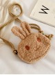 Cute Rabbit Shape Children Short Plush Shoulder Bag