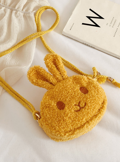 Cute Rabbit Shape Children Short Plush Shoulder Bag