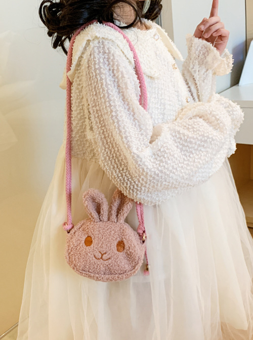 Cute Rabbit Shape Children Short Plush Shoulder Bag