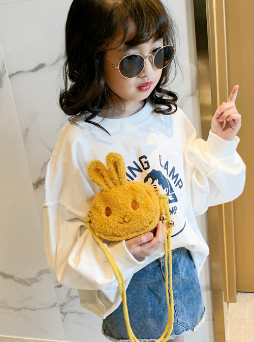 Cute Rabbit Shape Children Short Plush Shoulder Bag