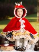 Baby Children Lolita Little Antlers Hooded Ruffle Red Warm Cloak