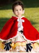 Baby Children Lolita Little Antlers Hooded Ruffle Red Warm Cloak