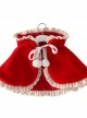 Baby Children Lolita Little Antlers Hooded Ruffle Red Warm Cloak