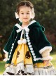 Baby Children Lolita Cute Warm Green Velour Hooded Cloak