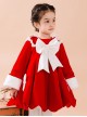 Baby Children Lolita Bowknot Rabbit Ears Hooded Red Warm Coat