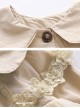 Cute Khaki Doll Collar Flower Lace Children Tulle Windbreaker