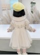 Cute Khaki Doll Collar Flower Lace Children Tulle Windbreaker