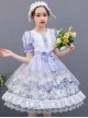 Purple Merry-go-round Printing Ruffle Children Sweet Lolita Short Sleeve Dress