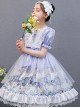 Purple Merry-go-round Printing Ruffle Children Sweet Lolita Short Sleeve Dress