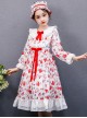 Strawberry Blueberry Printing Children Sweet Lolita Long Sleeve Dress