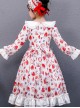 Strawberry Blueberry Printing Children Sweet Lolita Long Sleeve Dress