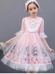 Cute Princess Doll Printing Children Sweet Lolita Half Sleeve Dress