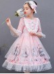 Cute Princess Doll Printing Children Sweet Lolita Half Sleeve Dress