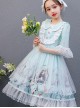 Cute Princess Doll Printing Children Sweet Lolita Half Sleeve Dress