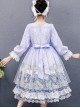 Purple Merry-go-round Printing White Lace Sweet Lolita Long Sleeve Dress