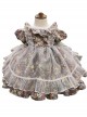 Cute Small Floral Printing Ruffle Kids Sweet Lolita Short Sleeve Dress