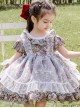 Cute Small Floral Printing Ruffle Kids Sweet Lolita Short Sleeve Dress