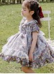 Cute Small Floral Printing Ruffle Kids Sweet Lolita Short Sleeve Dress