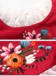 White Lace Red Velour Embroidery Kids Classic Lolita Long Sleeve Dress