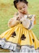 Poker Cards Pattern Yellow Plus Velvet Children Sweet Lolita Long Sleeve Dress