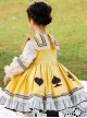 Poker Cards Pattern Yellow Plus Velvet Children Sweet Lolita Long Sleeve Dress