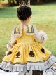 Poker Cards Pattern Yellow Plus Velvet Children Sweet Lolita Long Sleeve Dress