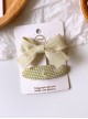 Children Cute Pure Color Fabric Bowknot Little Daisy Hairpins