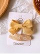 Children Cute Pure Color Fabric Bowknot Little Daisy Hairpins