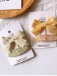 Children Cute Pure Color Fabric Bowknot Little Daisy Hairpins