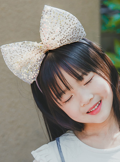 Golden Sequins Big Bowknot Children Hairband